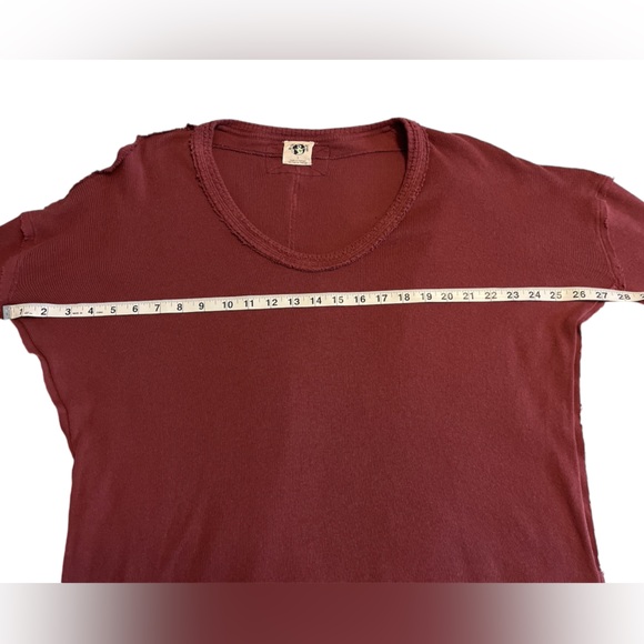 Free People Colby Long Sleeve Scoop Neck Maroon Thermal Raw Hem W/ Thumb Holes S - Picture 11 of 11